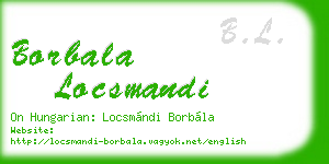 borbala locsmandi business card