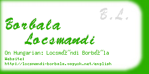 borbala locsmandi business card